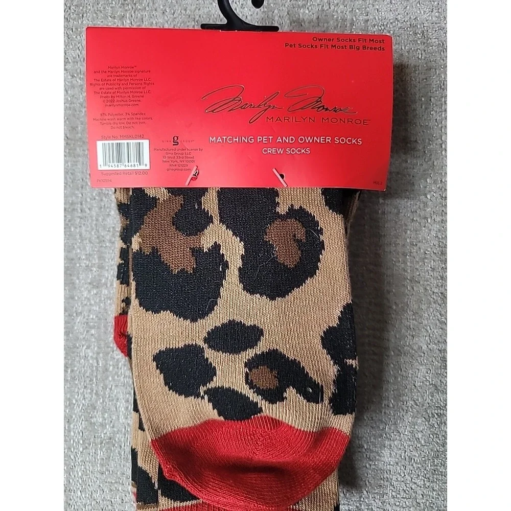 Marilyn Monroe‎ Matching Pet & Owner Crew Socks Set - Big Breed Dog TAGS New